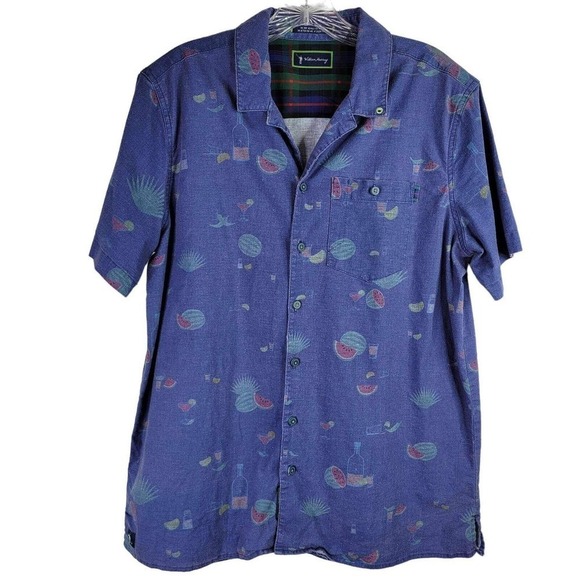William Murray Mens Shirt Medium Short Sleeve Button Up Golf Watermelon Cocktail - Picture 2 of 13